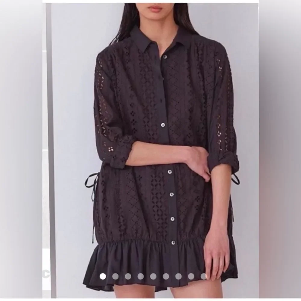 $250 Thakoon White button up lace tunic dress NWT size 6